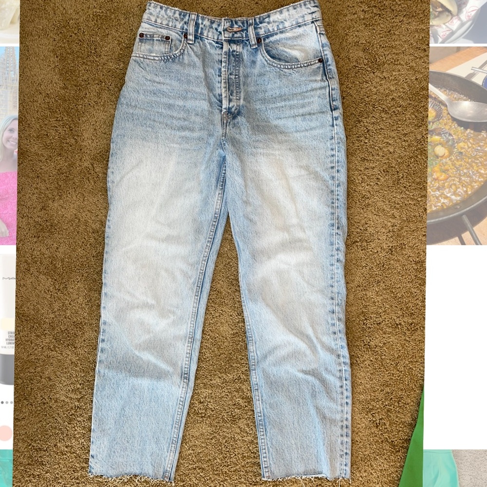 Zara cropped straight jeans